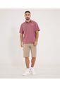 Polo Para Hombre Cuello Tejido Sin Bolsillo Color Vino Marca Ostu #60110820 de Ostu