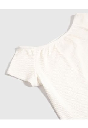 Camiseta Infantil Niña Manga Corta Cuello Redondo Color Crema Marca Ostu #90090318