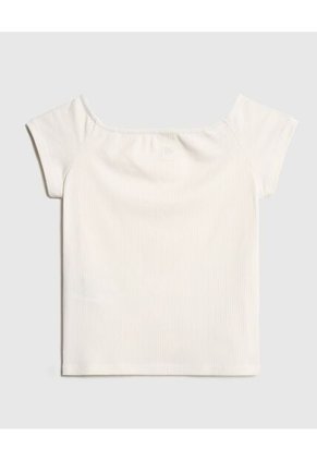 Camiseta Infantil Niña Manga Corta Cuello Redondo Color Crema Marca Ostu #90090318