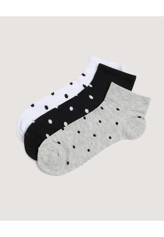 Medias Pack X3 Media Tobillera X3 Para Mujer Negro Ostu Ostu