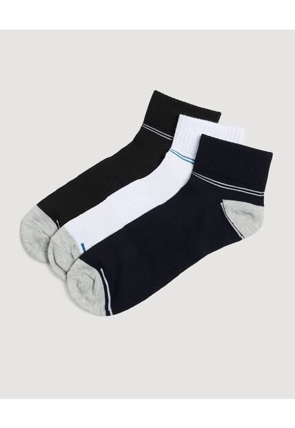 Medias Pack X3 Media Tobillera X3 Para Hombre Negro Ostu