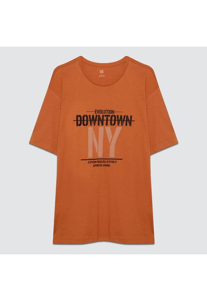 Camiseta Para Hombre Manga Corta Color Café  Marca Ostu #60091049
