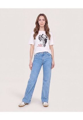 Camiseta Relaxed Con Screen Cruella  Para Mujer Crema Ostu