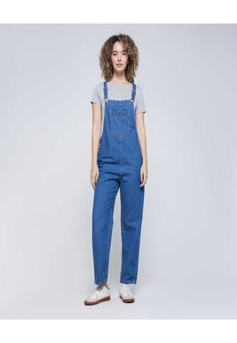 Overol Para Mujer Overol Color Azul Medio Marca Ostu #40290007 Ostu