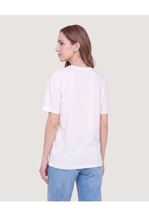 Camiseta Relaxed Con Screen Cruella  Para Mujer Crema Ostu
