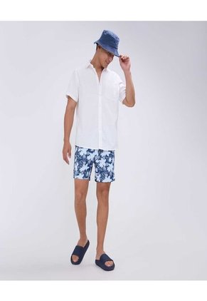 Pantaloneta Para Hombre De Baño Corta Color Azul Claro Marca Ostu #60270041