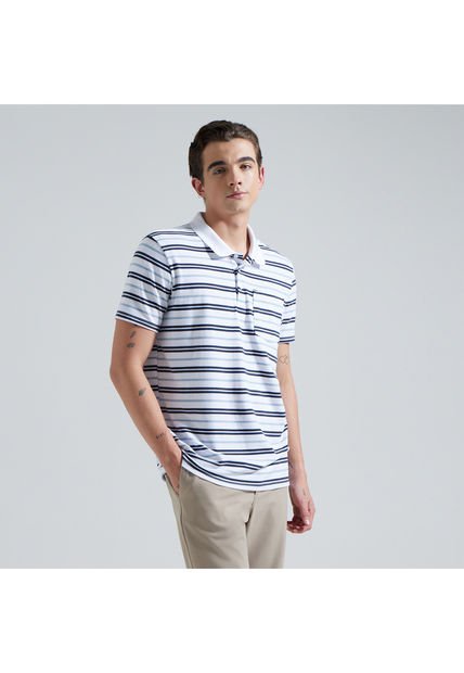 Polo Para Hombre Cuello Tejido Con Bolsillo Color Blanco Marca Ostu #60110538