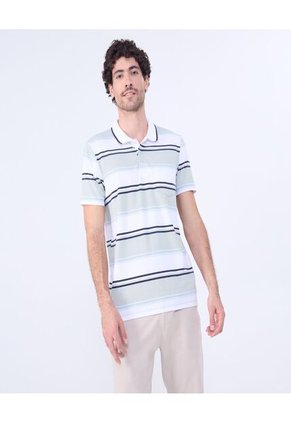 Polo Para Hombre Cuello Tejido Con Bolsillo Color Blanco Marca Ostu #60110716