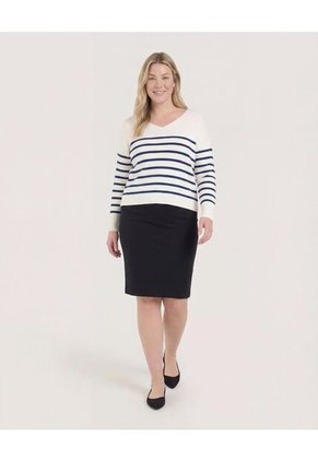 Saco Para Mujer Cuello V Color Azul  Marca Ostu #40330078