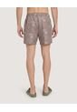 Pantaloneta De Baño Estampada  Para Hombre Café Ostu de Ostu