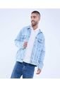 Chaqueta Para Hombre Trucker Color Azul Claro Marca Ostu #60080163 de Ostu