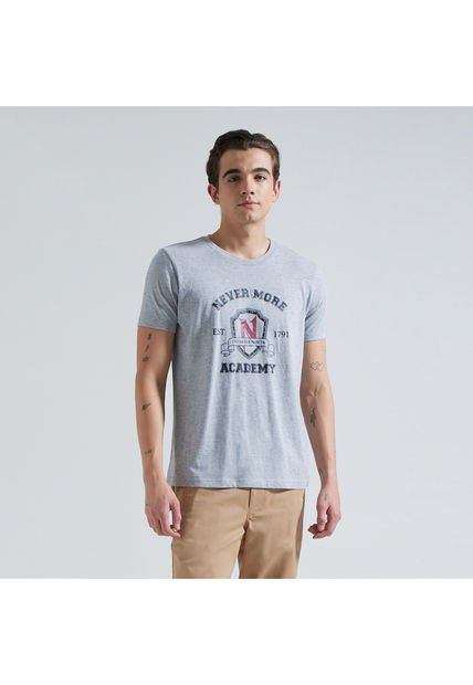 Camiseta Para Hombre Manga Corta Color Gris  Marca Ostu #60091025