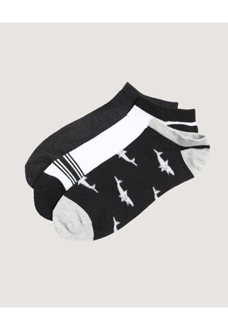 Medias Pack X3 Media Invisible X3 Para Hombre Negro Ostu Ostu