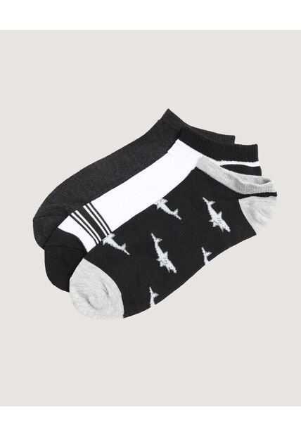 Medias Pack X3 Media Invisible X3 Para Hombre Negro Ostu