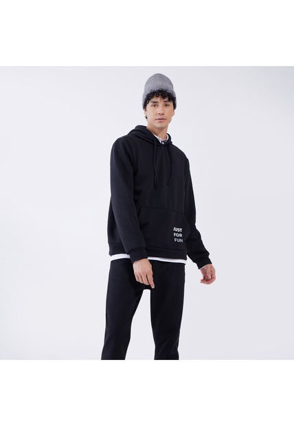 Buzo Para Hombre Hoodie Color Negro Marca Ostu #60060273