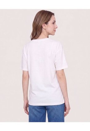 Camiseta Relaxed Con Screen Cenicienta   Para Mujer Crema Ostu