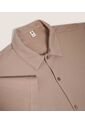 Camisa Para Hombre Manga Corta Sin Bolsillo Cuello Casual M Color Beige Marca Ostu #60010886 de Ostu