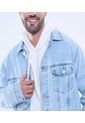 Chaqueta Para Hombre Trucker Color Azul Claro Marca Ostu #60080163 de Ostu