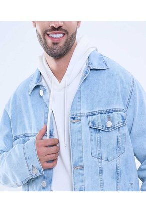 Chaqueta Para Hombre Trucker Color Azul Claro Marca Ostu #60080163