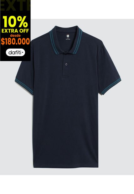 Polo Para Hombre Cuello Tejido Sin Bolsillo Color Azul  Marca Ostu #60110642