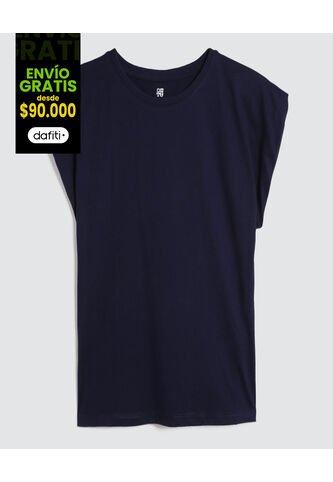 Camiseta Para Mujer Manga Sisa Color Azul  Marca Ostu #40092014 Ostu