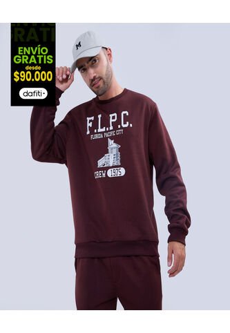 Buzo Para Hombre Cuello Redondo Color Vino Marca Ostu #60060432 Ostu