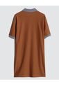 Polo Para Hombre Cuello Tejido Sin Bolsillo Color Mostaza Marca Ostu #60110722 de Ostu