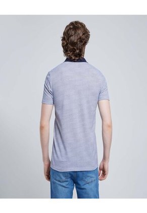 Polo Para Hombre Cuello Tejido Con Bolsillo Color Azul  Marca Ostu #60110675