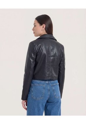 Chaqueta Para Mujer Pu Color Negro Marca Ostu #40080218