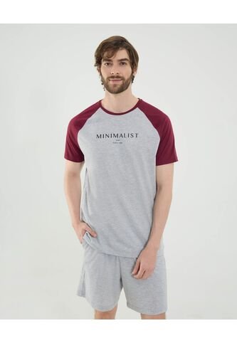 Camiseta Para Hombre Manga Corta Cuello Redondo Color Gris Marca Ostu #60091744 Ostu