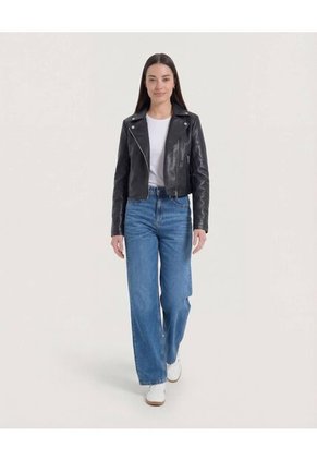 Chaqueta Para Mujer Pu Color Negro Marca Ostu #40080218