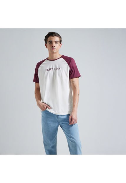Camiseta Para Hombre Manga Corta Color Beige Marca Ostu #60091086