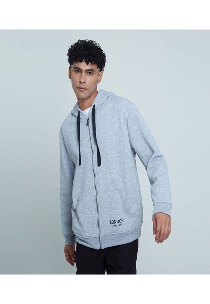 Buzo Para Hombre Zipper Color Gris Claro Marca Ostu #60060303
