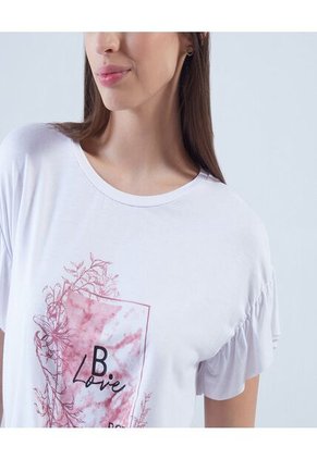 Camiseta Para Mujer Manga Corta Color Blanco Marca Ostu #40091705