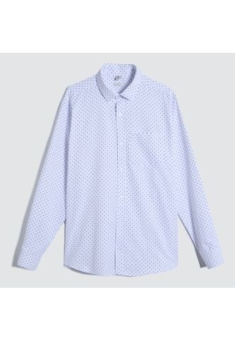Camisa Para Hombre Manga Larga Con Bolsillo Color Blanco Marca Ostu #60010642 Ostu