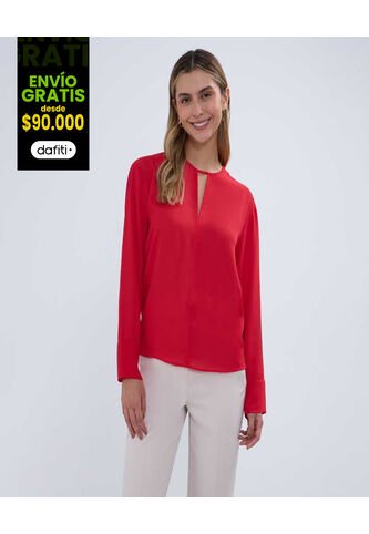 Blusa Para Mujer Manga Larga Color Rojo Marca Ostu #40121057 Ostu