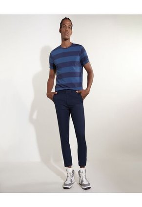 Camiseta Para Hombre Manga Corta Color Azul  Marca Ostu #60090800