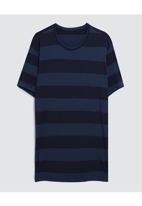 Camiseta Para Hombre Manga Corta Color Azul  Marca Ostu #60090800