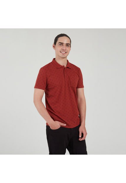Polo Para Hombre Cuello Tejido Con Bolsillo Color Café Oscuro Marca Ostu #60110576
