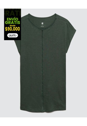 Camiseta Para Mujer Manga Corta Color Verde  Marca Ostu #40092035 Ostu