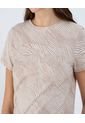 Camiseta Para Mujer Manga Corta Cuello Redondo Color Marfil Marca Ostu #40092426 de Ostu