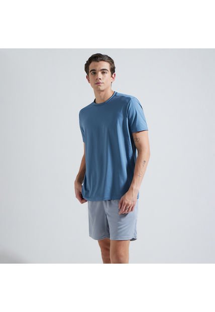 Camiseta Para Hombre Manga Corta Color Azul  Marca Ostu #60091070