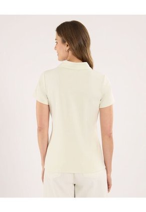 Polo Para Mujer Manga Corta Color Crema Marca Ostu #40110181