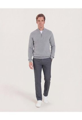 Saco Para Hombre Cuello Alto O Cuello Tortuga Color Gris Marca Ostu #60330037