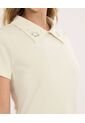 Polo Para Mujer Manga Corta Color Crema Marca Ostu #40110181 de Ostu