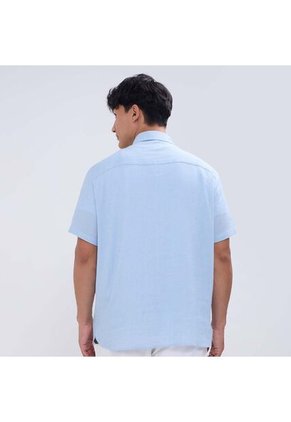 Camisa Para Hombre Manga Corta Con Bolsillo Color Azul  Marca Ostu #60010756