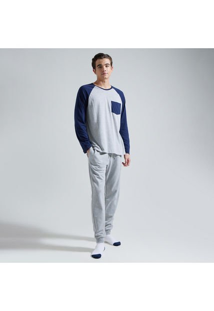 Camiseta Para Hombre Manga Larga Color Gris  Marca Ostu #60091110