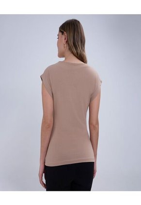 Camiseta Para Mujer Manga Sisa Color Café  Marca Ostu #40092298