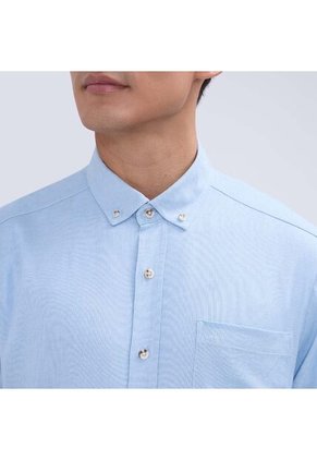 Camisa Para Hombre Manga Corta Con Bolsillo Color Azul  Marca Ostu #60010756