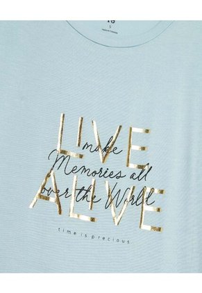 Camiseta Para Mujer Manga Corta Color Azul  Marca Ostu #40092285